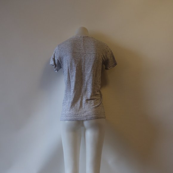 RAG & BONE WHITE/BLACK STRIPED V-NECK T-SHIRT XS - Picture 6 of 7